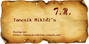 Tancsik Miklós névjegykártya