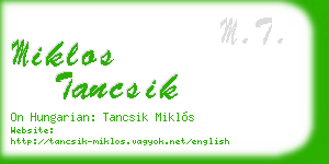 miklos tancsik business card